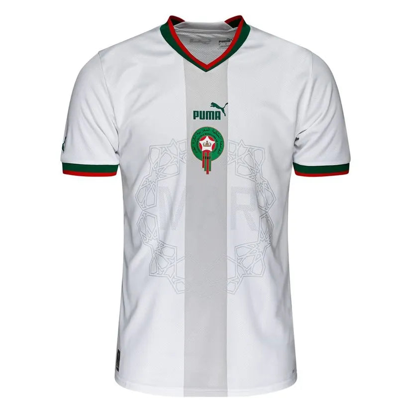 Maillot Maroc saison 2022 extérieur Coupe du Monde blanc