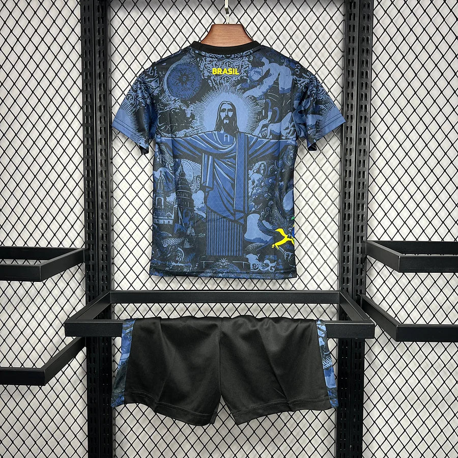 Maillot Brésil x Jesus Christ Domicile Junior Enfant 2024-2025 - Noir