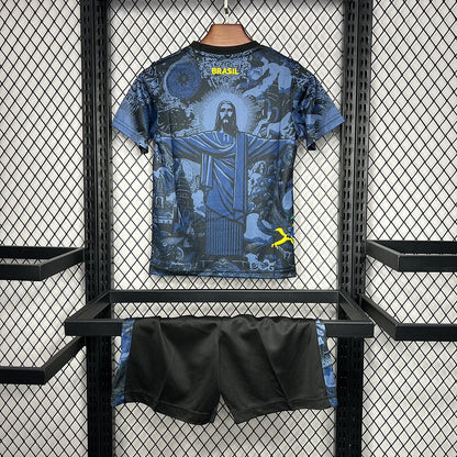 Maillot Brésil x Jesus Christ Domicile Junior Enfant 2024-2025 - Noir
